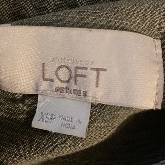 Loft Army Green Utility Mock Neck Full Zip Jacket Women Sz XSP - Picture 4 of 8